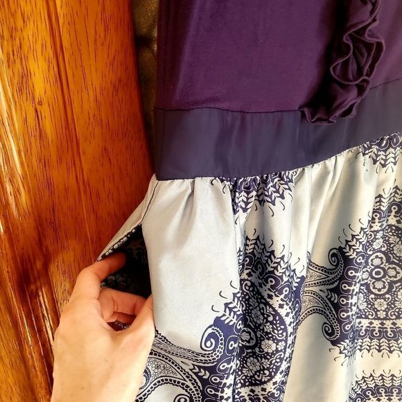 Francesca's Collections Purple Silver Ruffle Accent Dress - Picture 7 of 8